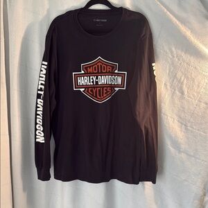 Harley-Davidson Black Long Sleeve Tee with Iconic Logo